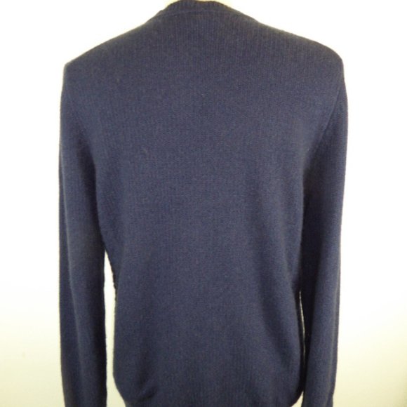 Dunhill navy blue crewneck cashmere sable silk sweater made in Italy M NWOT - Picture 4 of 8